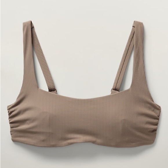 Athleta Other - NEW!! Women’s Athleta Square Neck Rib Bikini Top Size 34 B/C Taupe